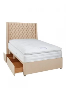 Luxe Collection From Airsprung Hepburn 1000 Pillowtop Divan Bed With Storage Options Includes Headboard