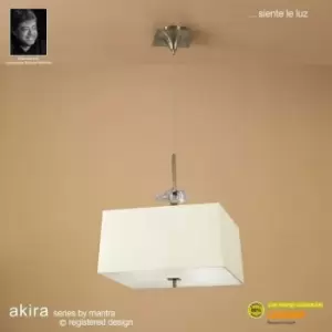 Akira pendant lamp 4 bulbs E27, antique brass / frosted glass with cream shade