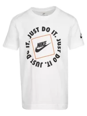 Boys, Nike Younger Boy Short Sleeve Graphic T-Shirt, White, Size 3-4 Years