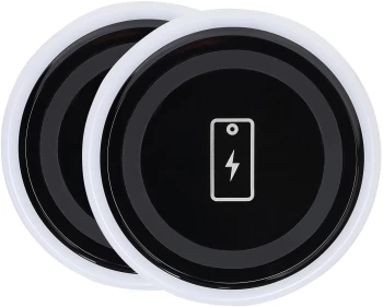 Status 1A Wireless Desktop Charger Pad for Qi Charging Compatible Phones - Twin Pack, Black