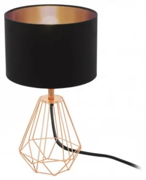 Eglo Carlton Vintage Table Lamp - Copper & Black