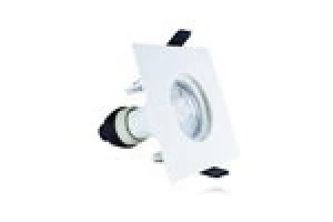 Integral Evofire 70mm cutout Fire Rated Static Downlight Square White GU10 Holder