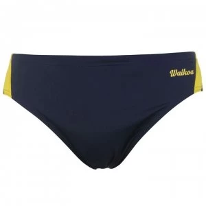 WaiKoa 8cm Swimming Brief Mens - Navy/Yellow
