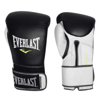 Everlast Powerlock Pro Hook And Loop Training Boxing Gloves - Black/White