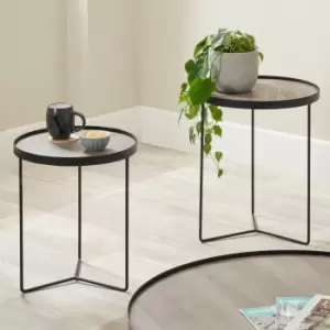 Pacific Brooke Nest of Side Tables, Iron Brown Brown