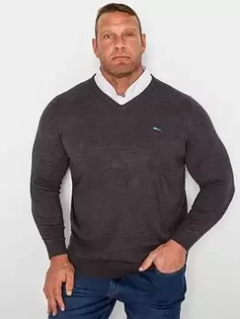 BadRhino Essential Mock Shirt Jumper - Grey, Size 4XL, Men