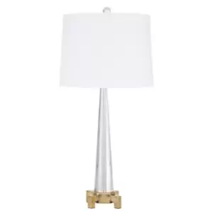 Gold and Crystal Tower Shaped Table Lamp