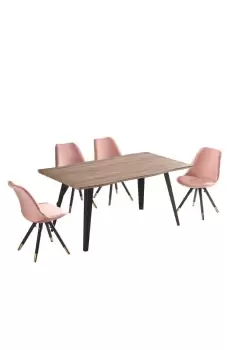 'Sofia Rocco' LUX Dining Set with a Table & Chairs Set of 4