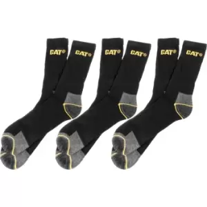 CAT Mens erpillar Crew Socks in Black, Size 11-14 (3 Pairs) Cotton