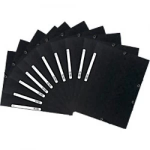 Exacompta 3 Flap Folder 55501SE A4 Black Glossy Card 24 x 32cm Pack of 50