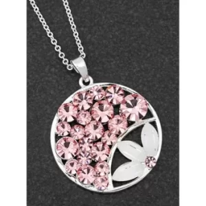 Boho Chic Silver Plated Floral Round Necklace