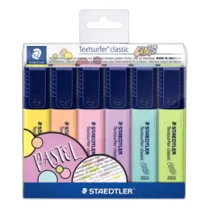 Staedtler Textsurfer Pastel Highlighters Pack of 6, Assorted