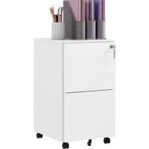 Vinsetto Steel File Cabinet with Lock and Hanging Bar for Letter A4 Legal Size - White
