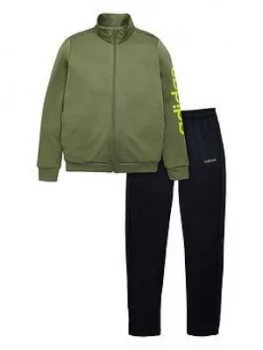 adidas Younger Boys Tracksuit, Green, Size 8-9 Years