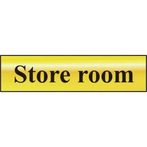 ASEC Store Room 200mm x 50mm Gold Self Adhesive Sign