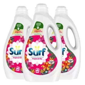 3 x Surf Tropical Oasis Biological Liquid Detergent 80 Washes - 2.16L