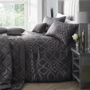 Laurence Llewelyn-Bowen Tie the Knot Slate Duvet Cover and Pillowcase Set Grey