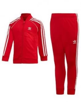 Boys, adidas Originals Superstar Suit, Red, Size 3-4 Years
