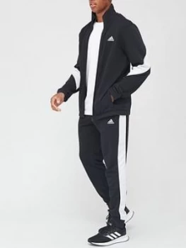 adidas Cotton Tracksuit - Black/White, Size S, Men