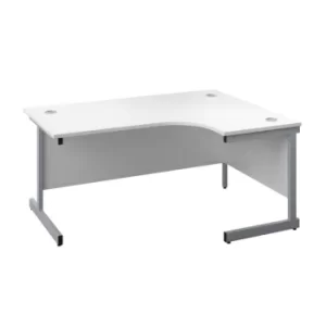 1600 X 1200 Single Upright Right Hand Radial Desk White-Silver
