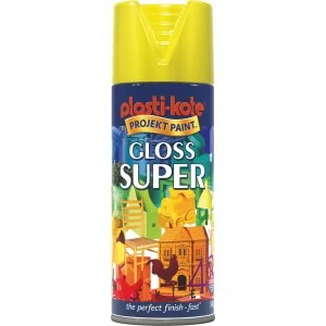 Plastikote Super Gloss Aerosol Spray Paint Yellow 400ml