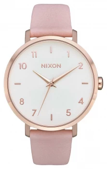 Nixon Arrow Leather Rose Gold / Light Pink Pink Leather Watch