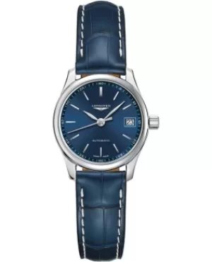 Longines Master Collection Automatic 25.5mm Blue Dial Blue Leather Strap Womens Watch L2.128.4.92.0 L2.128.4.92.0