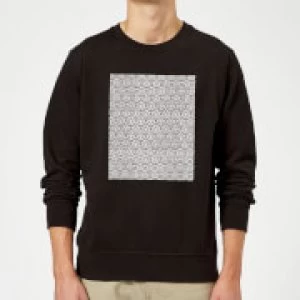 Candlelight Lace Fabric Pattern Sweatshirt - Black - 5XL
