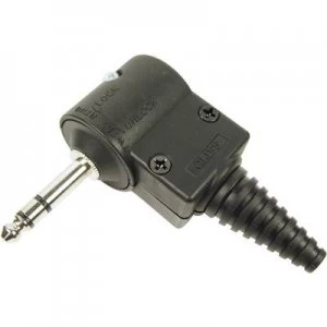 6.35mm audio jack Plug right angle Number of pins 3 Stereo Black Cliff CL2076S