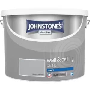 Johnstones - Johnstone's Wall & Ceiling Manhattan Grey Matt 10L Paint - Manhattan Grey