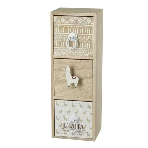 Mini 3 Drawer Cabinet With Llama Handles By Heaven Sends