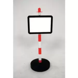 Slingsby Freestanding Red/White Post With Circular Plastic Base and Sign Holder