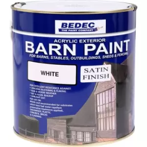 Bedec Barn Paint Satin 2.5L in White Plastic