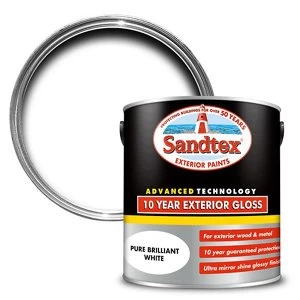 Sandtex 10 year White High gloss Metal & wood Paint 2.5