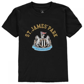 Source Lab Newcastle United FC Crest T Shirt Junior Boys - Black