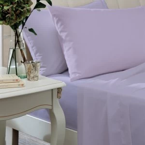 Catherine Lansfield Non-Iron Plain Dye Flat Sheet - Lilac Single
