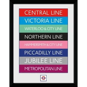 Transport For London Lines 12" x 16" Framed Collector Print
