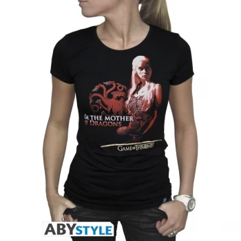 Game Of Thrones - Mother Of Dragons Womens Small T-Shirt - Black