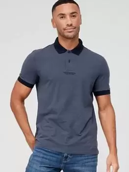 Armani Exchange Contrast Collar Polo Shirt - Dark Grey, Size 2XL, Men