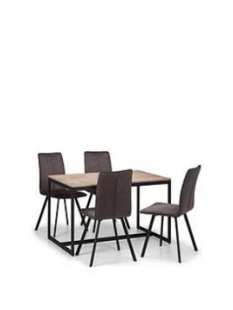 Julian Bowen Tribeca 120 Cm Dining Table + 4 Monroe Chairs