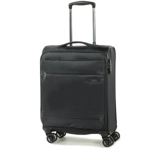 Rock Deluxe-Lite Small 8-Wheel Spinner Suitcase - Black