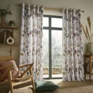 Voyage Maison Oceania Sandstone 229cm x 229cm (90"x90") Fully Lined Eyelet Ring Top Curtain Pair - Multicoloured