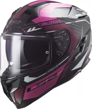 LS2 FF327 Challenger Thorn Carbon Helmet, black-pink Size M black-pink, Size M