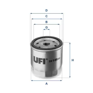 UFI 23.105.00 Oil Filter Oil Spin-On