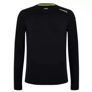 Diadora Long Sleeve Core Running T Shirt Mens - Black