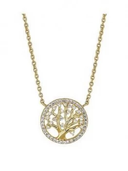 Simply Silver 14Ct Gold Plated Sterling Silver Tree Of Life Necklace