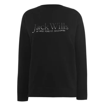 Jack Wills Askham Logo Crew Neck Sweatshirt - Black