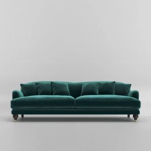 Swoon Holton Velvet 3 Seater Sofa - 3 Seater - King Fisher