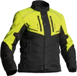 Lindstrands Halden Waterproof Motorcycle Textile Jacket, black-yellow, Size 50, black-yellow, Size 50