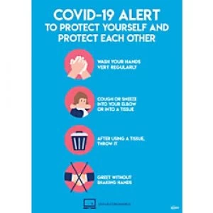 AVERY COVVPA3 COVID-19 Symptoms A3 Labels 297 x 420 mm Blue 2 Labels